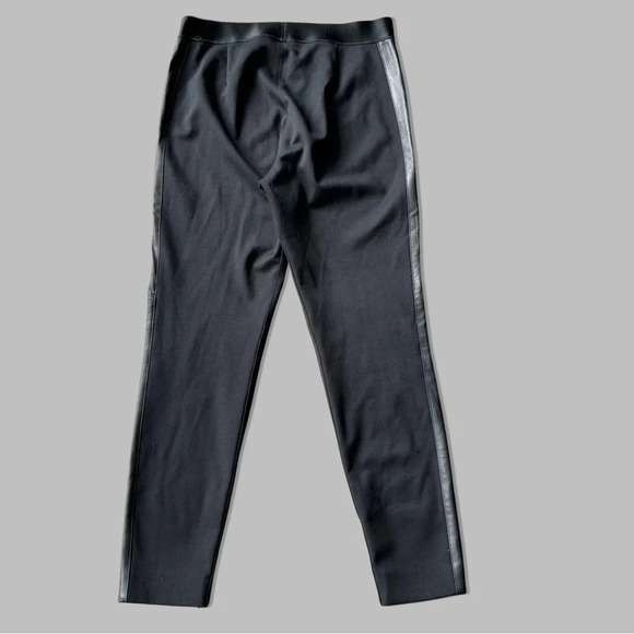 ELIE TAHARI Slim Ponte Pants  With Lamb Leather Trim on Sides - Picture 10 of 13